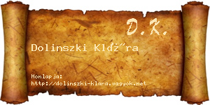 Dolinszki Klára névjegykártya