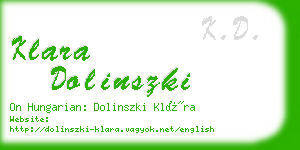 klara dolinszki business card